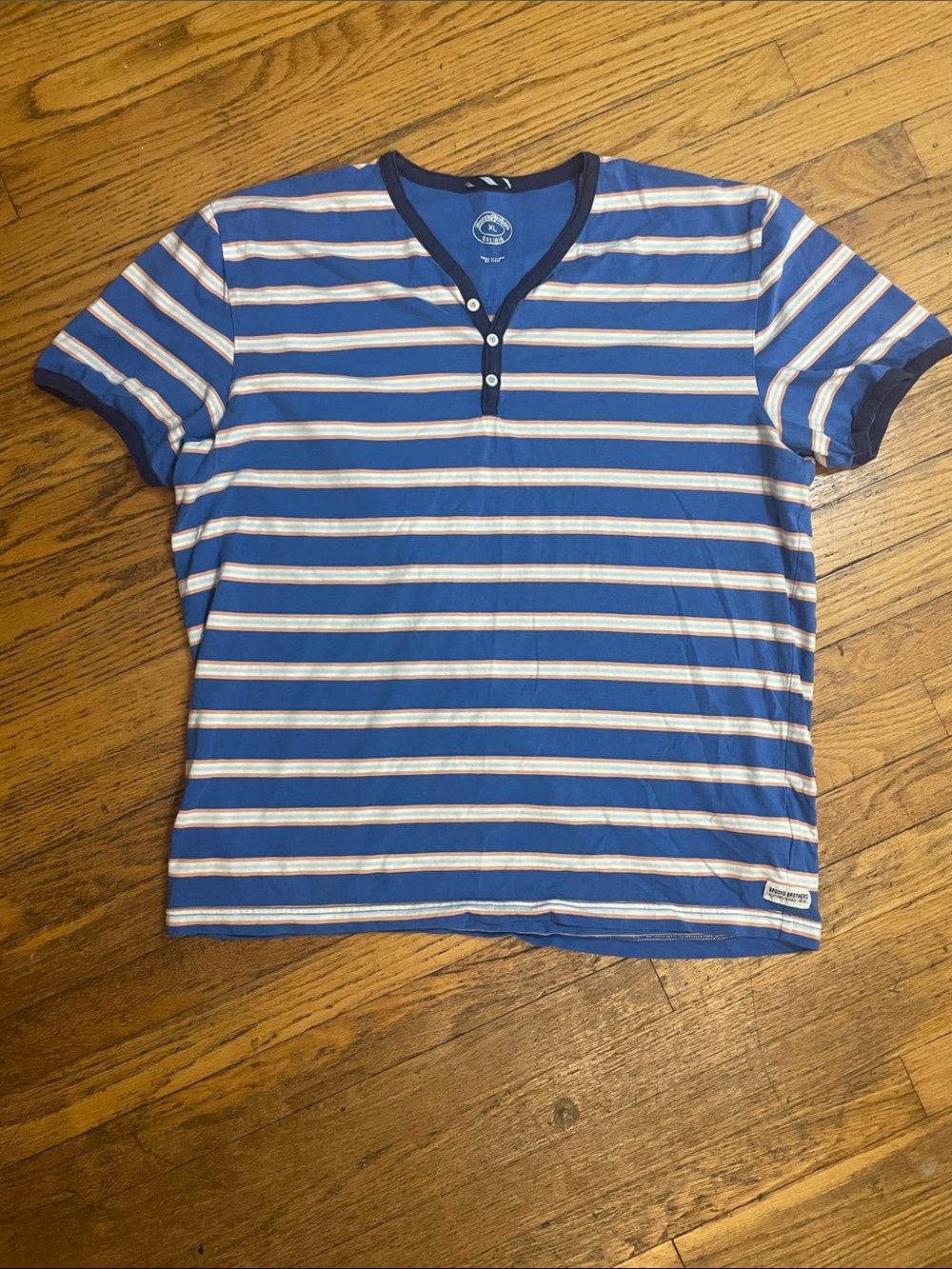 Brooks Brothers Henley Slub T Shirt XL Mens